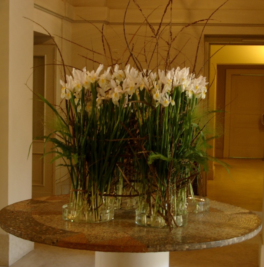 composizione floreale hotel bianco
